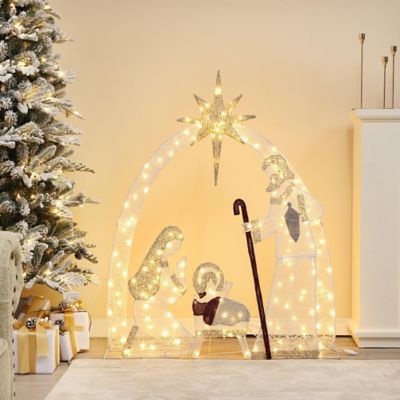 LuxenHomeLighted Nativity Christmas Outdoor Holiday Decoration