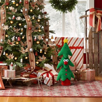 Image showing Animated Singing Green 17 in. Tall Christmas Tree Holiday Decoration, Battery Operated