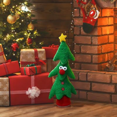 Image showing Animated Singing Green 17 in. Tall Christmas Tree Holiday Decoration, Battery Operated