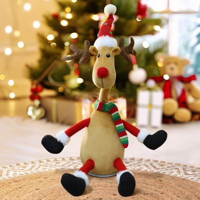 LuxenHome Animated Singing 18.5 in. Tall Reindeer Holiday Decoration, Battery Operated