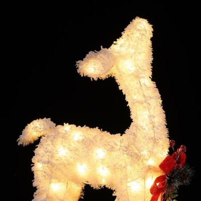 Image showing 3 pc. Frosted Reindeer Set with Lights Outdoor Holiday Decoration