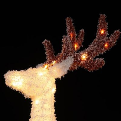Image showing 6 th LuxenHome3 pc. Frosted Reindeer Set with Lights Outdoor Holiday Decoration