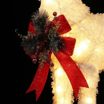 Image showing 7 th LuxenHome3 pc. Frosted Reindeer Set with Lights Outdoor Holiday Decoration