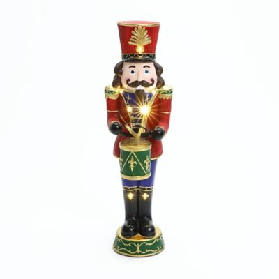 LuxenHome2 ft. Tall Traditional Nutcracker Drummer Soldier with Lights