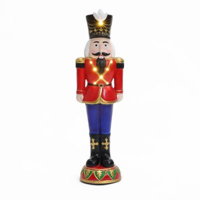LuxenHome2 ft. Tall Traditional Nutcracker Soldier in Red with Lights