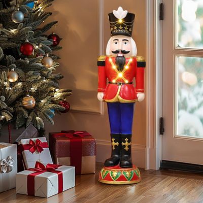 Image showing 2 ft. Tall Traditional Nutcracker Soldier in Red with Lights