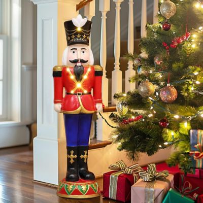 Image showing 2 ft. Tall Traditional Nutcracker Soldier in Red with Lights