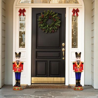 Image showing 2 ft. Tall Traditional Nutcracker Soldier in Red with Lights