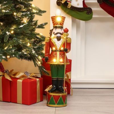 Image showing 2 ft. Tall Traditional Nutcracker King in Red with Lights