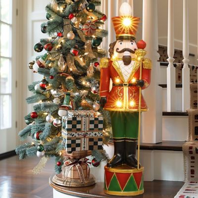 Image showing 2 ft. Tall Traditional Nutcracker King in Red with Lights