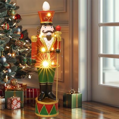 Image showing 2 ft. Tall Traditional Nutcracker King in Red with Lights