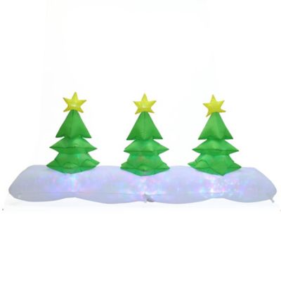 LuxenHome8 ft. Long Christmas Tree Inflatlable with Festive Disco and Flashing Lights