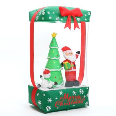 LuxenHome6 ft. Holiday Santa Display Present Inflatable with Lights