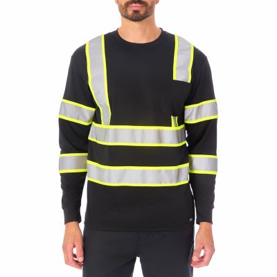 Smith's Workwear Men's Long Sleeve High-Visibility Reflective Safety Tee