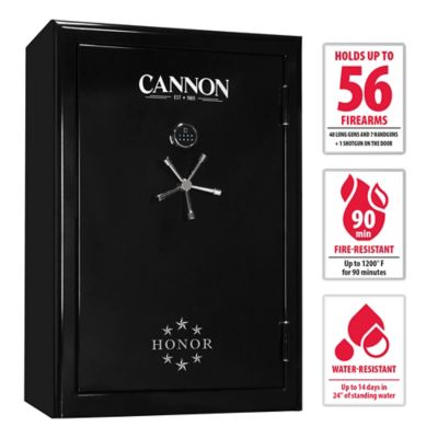 Cannon Honor Gloss Black 56 Gun (48 Plus 7 Plus 1) 90 min. Fire and Water Resistant Safe