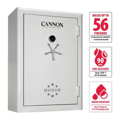 Cannon Honor Gloss White 56 Gun (48 Plus 7 Plus 1) 90 min. Fire and Water Resistant Safe