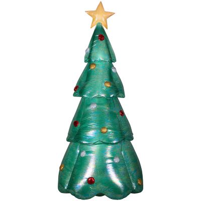 Gemmy Airblown Inflatable-Mixed Media-Green Iridescent Christmas Tree-LG 7.5 ft.