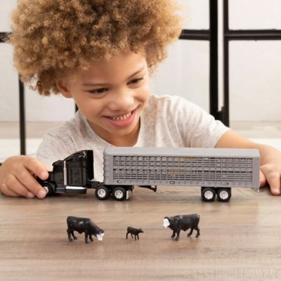 Image showing  Semi with Cattle Trailer Steer and Calf