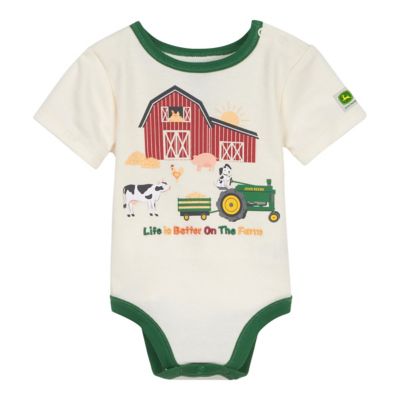 John Deere Kid's Short Sleeve Barnyard Bodysuit