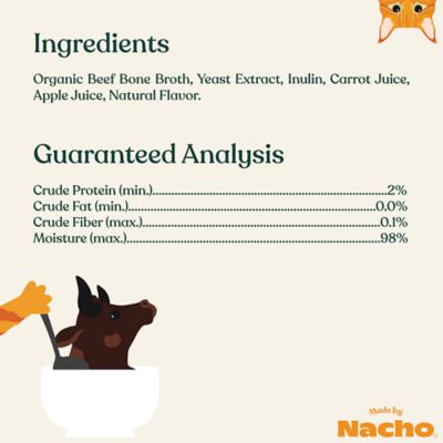 Image showing 5 th Made by Nacho Premium Bone Broth Cat Food Topper, Hydrating, Humanely Raised Beef