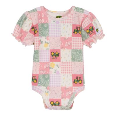 John Deere Kid's Short Sleeve Patchwork Bodysuit