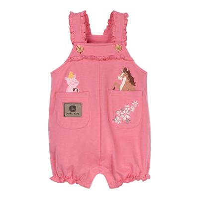 Image showing  Kid's Short Sleeve Farm Animal Stripe Shortall Set