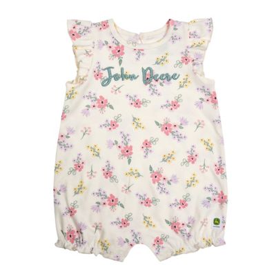 John Deere Kid's Short Sleeve Pretty Floral Romper