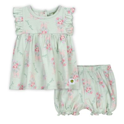 John Deere Kid's Short Sleeve Floral Bouquet Short Set