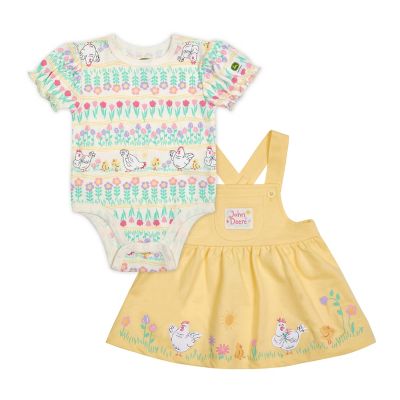 John Deere Kid's Short Sleeve Chicken Border Jumper Set