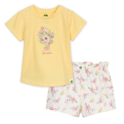 John Deere Kid's Short Sleeve Bouquet Short Set