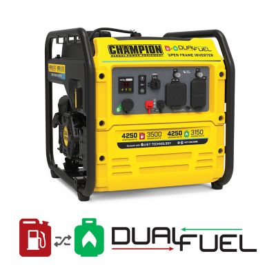 Champion Power Equipment 4250-Watt Dual Fuel RV Ready Portable Open Frame Inverter Generator with Quiet Technology