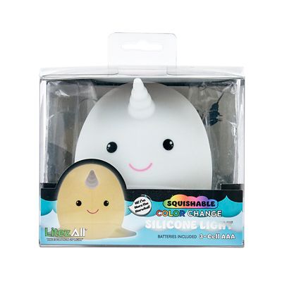 LitezAll Narwhal Squishable Color Changing Silicone Lantern