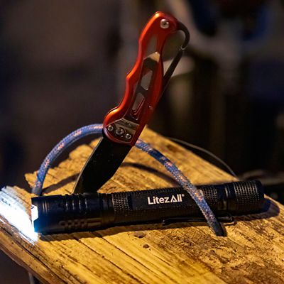 Image showing  280-Lumen Tactical Flashlight and Pocket Knife Combo