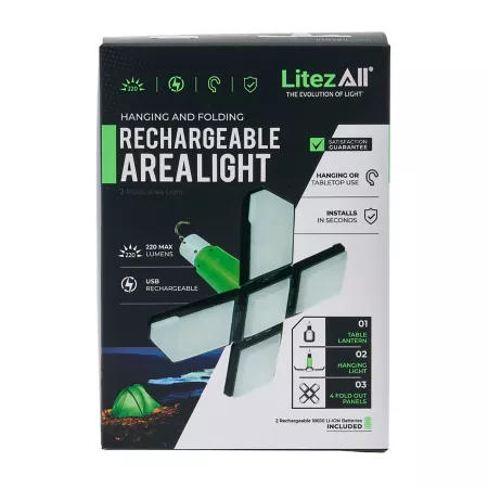 LitezAll Rechargeable Lantern with Flip-Up Panels Lanterns