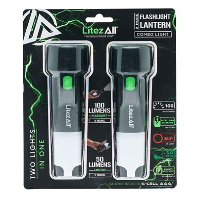 LitezAll Flashlight Lantern, 2 pk.