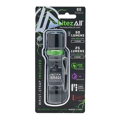 LitezAll Rechargeable Mini Tactical Flashlight