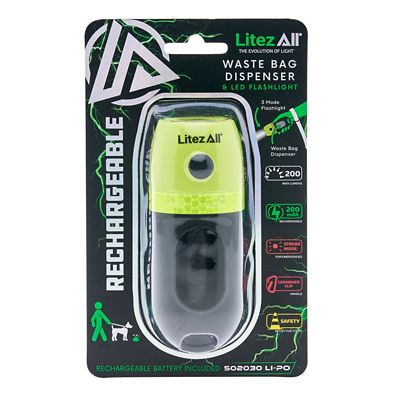 LitezAll Doggy Pooh Bag Rechargeable Light