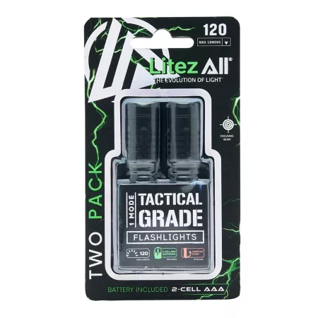 LitezAll Compact Tactical Flashlight 120 Lumens 1-pk Flashlights