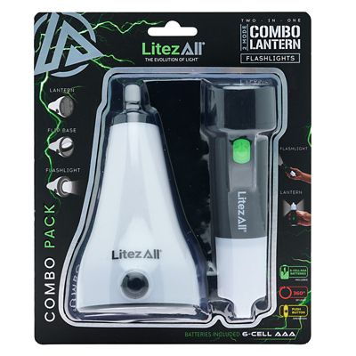 LitezAll Combo Lantern and Flashlight Combo, 2 pk.