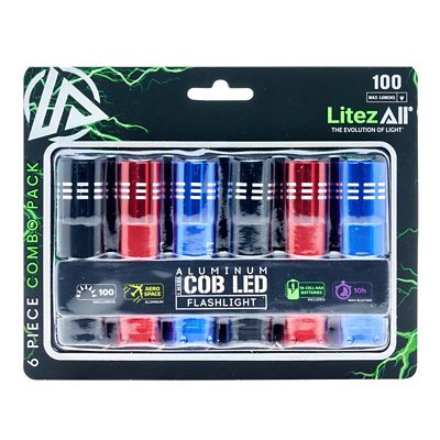 LitezAll Aluminum Pocket Flashlight, 6 pk.