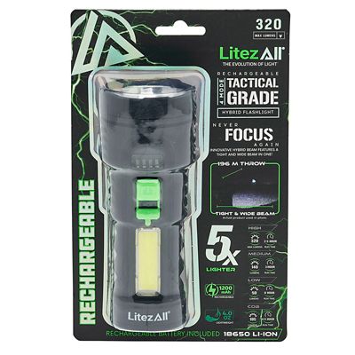 LitezAll TPR Coated Rechargeable Flashlight