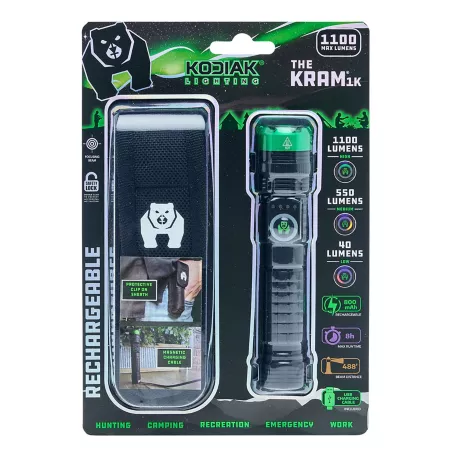 Kodiak 1000 Lumen Rechargeable Tactical Flashlight with Magnetic Charging Flashlights