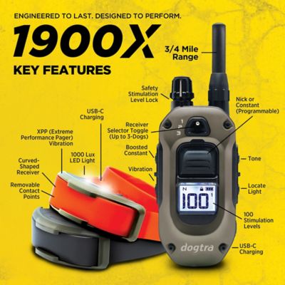 Image showing 8 th Dogtra 1900X 2-Dog Unit E-Collar