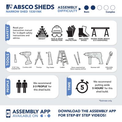 Image showing 9 th ABSCO Durango 5 x 10ft. Metal Bike Shed, Monument