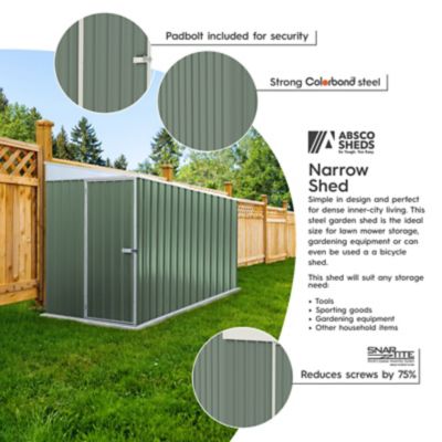 Image showing  Durango 5 x 10ft. Metal Bike Shed, Pale Eucalypt