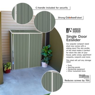 Image showing  EZI Slider 5 x 3ft. Metal Storage Shed, Pale Eucalypt