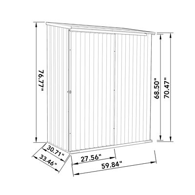 Image showing  EZI Slider 5 x 3ft. Metal Storage Shed, Pale Eucalypt