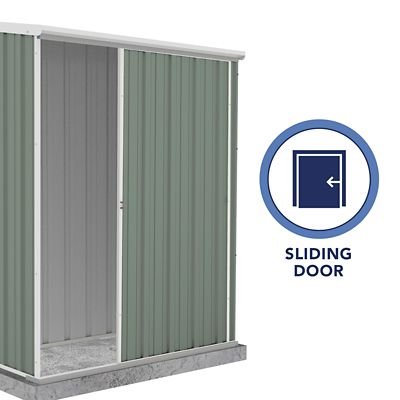 Image showing 5 th ABSCO EZI Slider 5 x 3ft. Metal Storage Shed, Pale Eucalypt