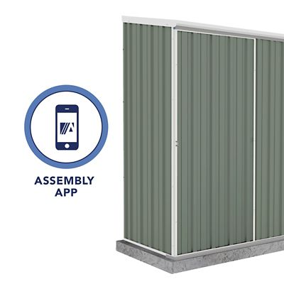 Image showing 6 th ABSCO EZI Slider 5 x 3ft. Metal Storage Shed, Pale Eucalypt