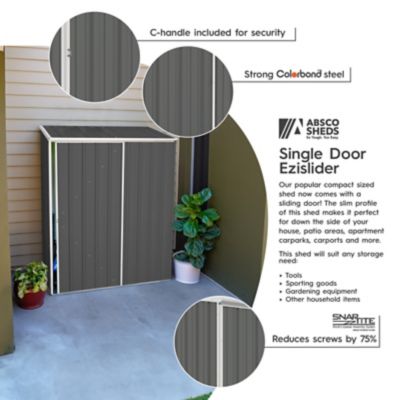 Image showing  EZI Slider 5 x 3ft. Metal Storage Shed, Woodland Gray